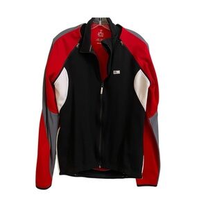 De Marchi Cycling Jacket Men 2XL Red Grippers Zip Pocket Stretch Italian Made
